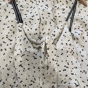 Free People Cream Floral Print Tie-Front Jumpsuit